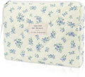 Floral Makeup Bag, Small Cosmetic Bag for Women Girls, Cute Cotton Makeup Bag, Quilted Makeup Bags, Flower Travel Toiletry Organizer Bag(LSHH)