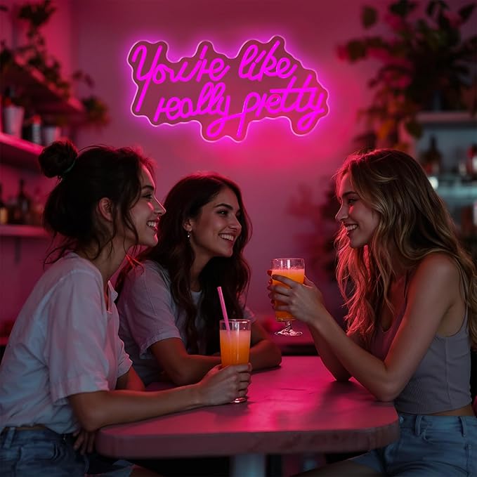 Your Like Really Pretty Neon Sign Bedroom Decor Birthday Gifts for Women Room Decor for Teen Girls Wedding Party Pink Neon Name Sign Christmas Gifts