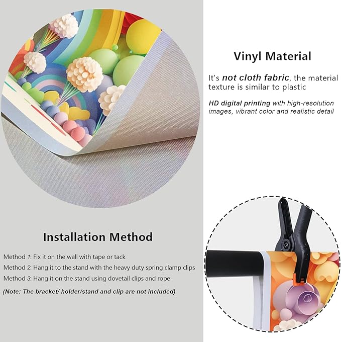 YongFoto Paper Flowers Backdrop 8x6.5ft Colorful Cut Paper Floral Blossom Rainbow Arch Hot Air Balloon Honeycomb Ball Photography Background Lovely Party Banner Home Decor Photo Studio Booth Props