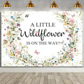 MEHOFOND 7x5ft Wildflower Baby Shower Backdrop A Little Wildflower is On The Way Decorations Banner Wildflower Theme Baby Shower Photography Background Watercolor Floral Backdrop Photo Booth Props