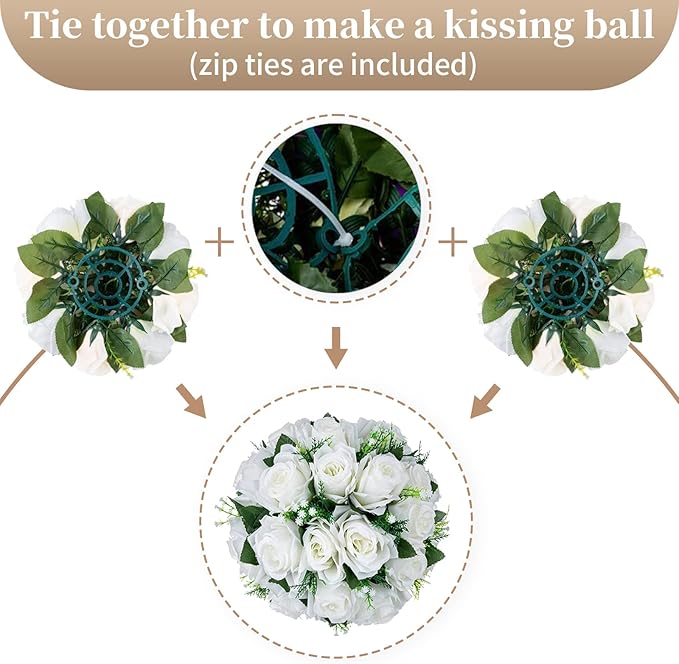 Sziqiqi Pack of 2 Fake Flowers, Silk Rose Flowers, Suit for Wedding/Party Centerpiece Road Lead Flower Rack Decorations, 2 Pieces