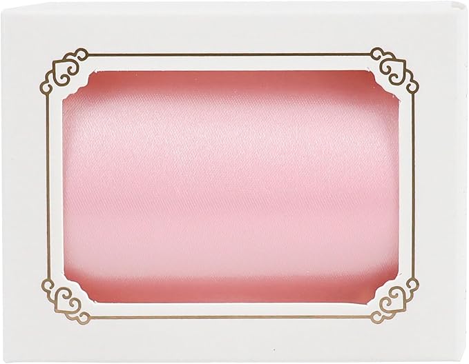 MEEDEE Pink Satin 3 Inch Ribbon Lux Double Faced Satin Ribbon by 10 Yards Pink Silk Ribbons Light Pink Wide Ribbons for Baby Shower, Christmas Tree Decoration, Flower Bouquet