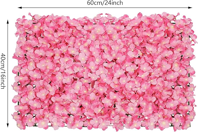20pcs Artificial Flower Wall Panel Flowers Wall Decoration Pink for Home Party Wedding Festival Decor