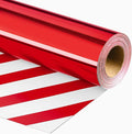 Merture Red Wrapping Paper Roll Reversible - 17 In X 32.8 Ft(46.5 sq.ft.) Metallic Red and Stripe Design Gift Wrap for Christmas, Mothers Day, Wedding, Birthday, Valentines Day, Bridal Shower