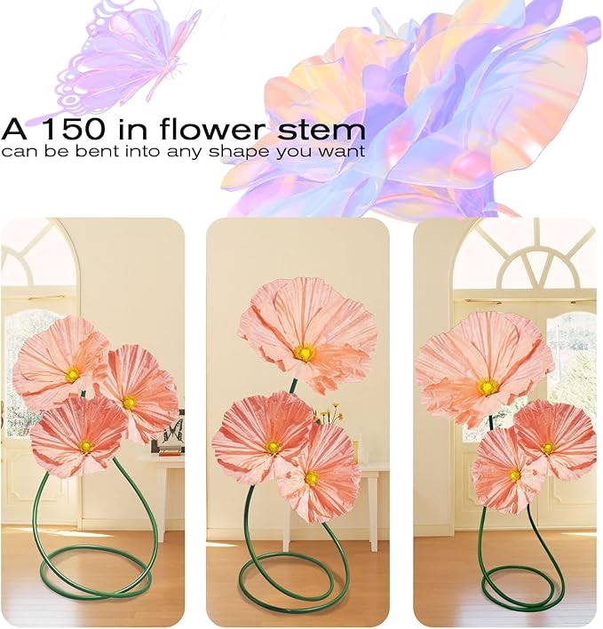 Large Flowers Artificial Flower Decoration - Wedding Giant Flowers Huge Artificial Paper Floral for Birthday Ceremony Party Event Mall Window Display Decorations 3pc (Pink)
