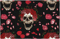 Placemats 4 pcs Skull Flower Double-Layer Imitation Linen Place Mats Non-Slip Heat-Resistant Tablemats for Home Restaurant Hotel 18×12 Inch