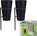 Metal Cemetery Vases Flower Holder with Spikes Memorial vases for Grave Vase Decorations for Cemetery Vase Flower Holder for Memorial Grave Lawn Yard Funeral Headstone Decor with Freely DIY (2)