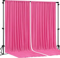 Hot Pink Backdrop Curtain 2 Panels-Wrinkle-Free Polyester Photography Drapes for Wedding Party Photo Background Decorations- 8 X10FT (Hot Pink)