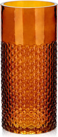 Amber Glass Cylinder Vase for Flowers, 8.7" x 4" Thickened Votive Candle Holder Modern Hydroponic Ornament for Home Living Room Wedding Centerpieces Office Table Decor