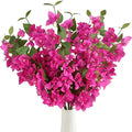 12PCS Bougainvillea Artificial Flowers 31.50" Long Stem Fake Silk Bougainvillea Branches Hot Pink Faux Hanging Flowers Vines for Wedding Centerpieces Home Garden DIY Decorations (Deep Pink)