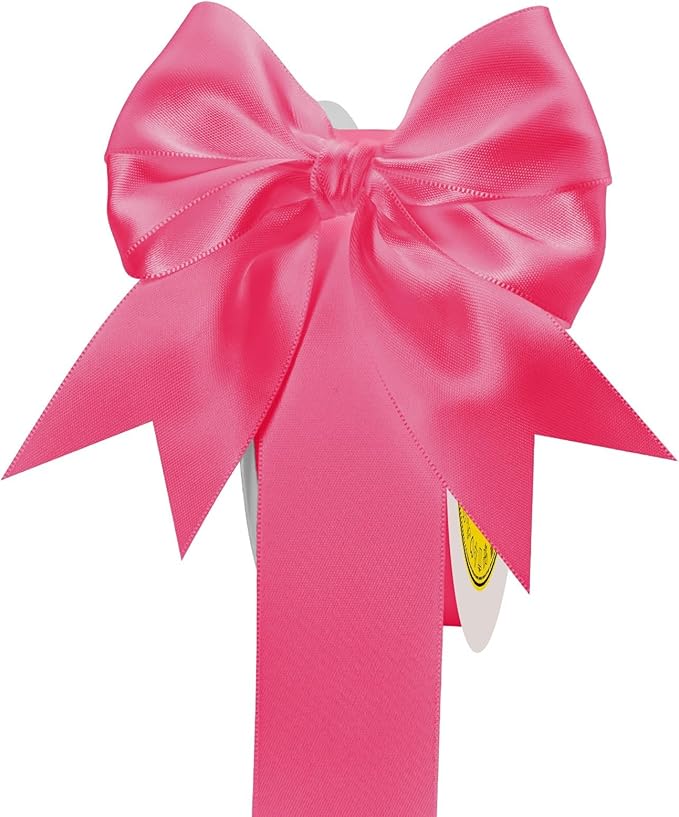 Hot Pink Satin Ribbon 1-1/2 inch X 50 Yards Polyester Ribbon for Gift Wrapping Very Suitable for Weddings Party Hair Bow Invitation Decorations and More