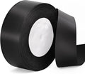 Black Ribbon 1-1/2 inch Satin Fabric Solid Ribbon 50 Yards for Gift Wrapping Flower Bouquet Wreath Wedding Halloween Party Decoration
