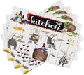 Chef Kitchen Linen Placemats Set of 4 Wine Cooking Theme Placemats for Indoor Outdoor Party Home Desktop Dining Room Decor 12x18 Inch