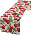 Cherry Table Runner,Spring Summer Fruit Tropical Birthday Party Decorations Dining Room Home Kitchen Table Decor 13 x 36Inch