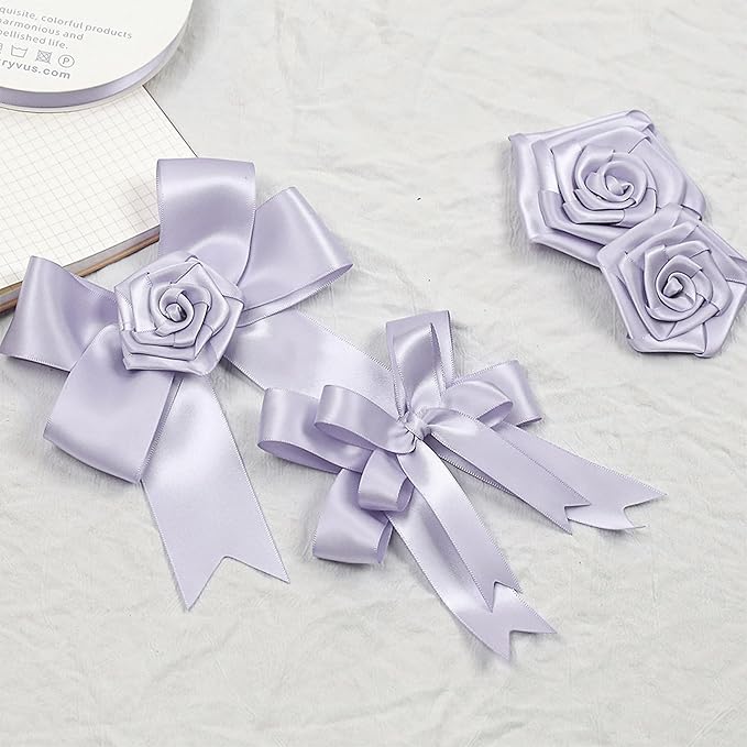 Lilac Mist Satin Ribbon, Double Faced 7/8 Inch X 50 Yards Lilac Mist Ribbon, Premium Satin Ribbon for Gift Wrapping, Crafts, Hair Bow Making, Sewing, Flower Bouquet, Wedding Party Decor