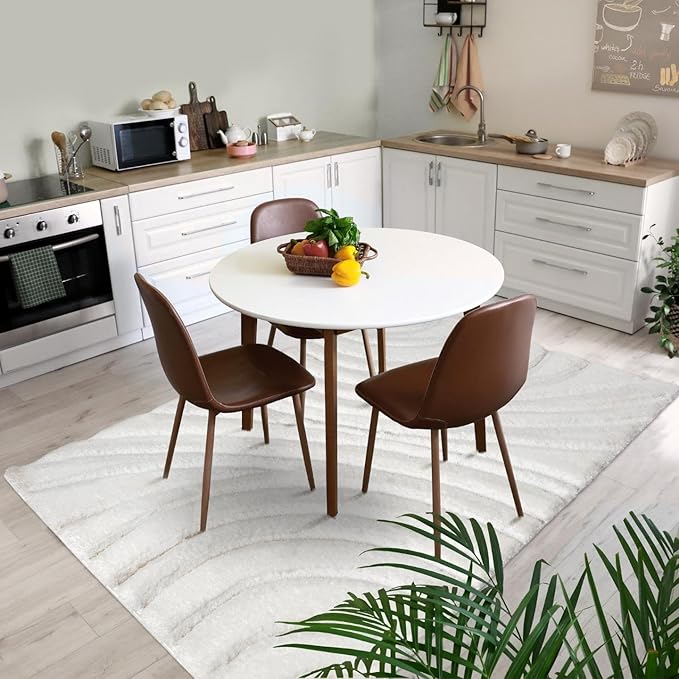 LUXE WEAVERS Lantanas Collection 7070 Cream 8x10 Modern Shag Geometric Area Rug