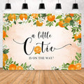 Aperturee 7x5ft Little Cutie Baby Shower Backdrop Tangerine Citrus Organge Flowers Floral a Little Cutie is on The Way Photography Background Pink Party Decoration Banner Supplies Photo Booth Studio