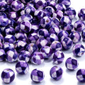 100 PCS 10mm Resin Beads Bulk for Bracelet Making Kit, Purple and White Grid Printed Round Loose Beads for Jewelry Earring Necklace Rings Art Craft DIY Projects