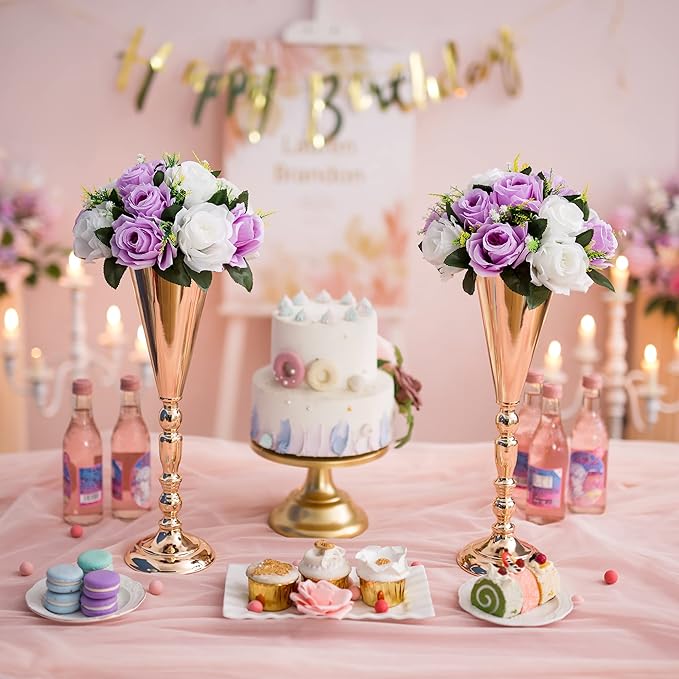 Flower Centerpieces for Wedding Tables: Wedding Table Decorations Lilac & White Flower Balls Centerpieces for Engagement Cerebration Party Center Pieces 2 Packs