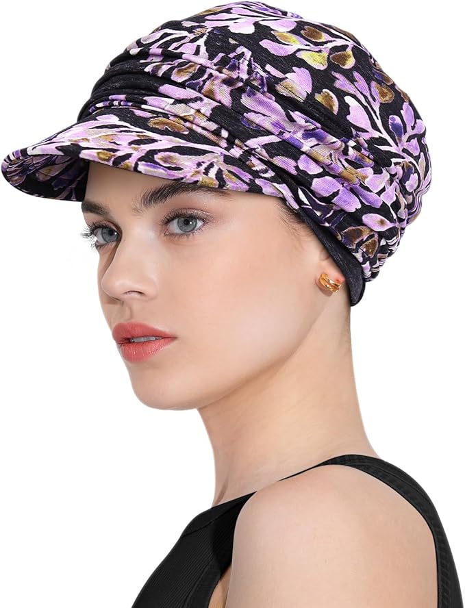 Chemo Headwear Viscose Newsboy Cap for Women Fall and Winter Hats
