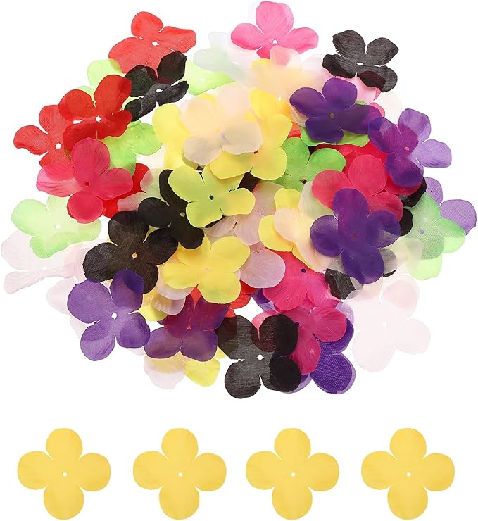 PATIKIL 1.8 Inch (4.5cm) Flowers Patch, 300Pcs Artificial Flowers Handmade Patches Silk Cloth Applique for Scrapbooking Wedding DIY Craft Supplies Card, Yellow