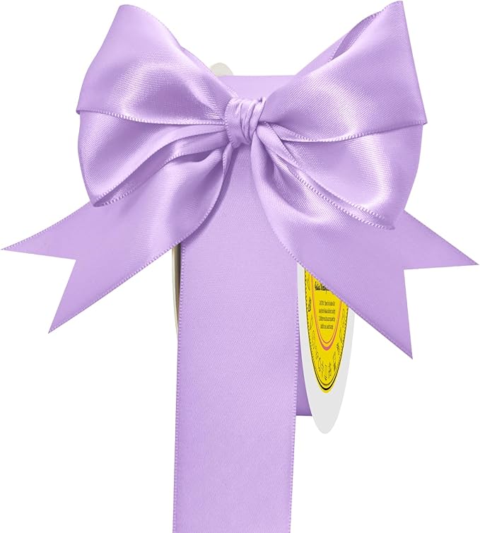 Double Face Light Purple Satin Ribbon 1-1/2 inch X 50 Yards for Gift Wrapping Very Suitable for Weddings Party Hair Bow Invitation Decorations and More