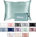 Blissy Silk Pillowcase - 100% Pure Mulberry Silk - 22 Momme 6A High-Grade Fibers - Silk Pillow Cover for Hair & Skin - Regular, Queen & King (Mint, Standard)