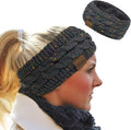 Loritta Womens Ear Warmers Headbands Winter Warm Fuzzy Cable Knit Head Wrap Fleece Lined Gifts