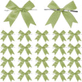 50 Counts Sage Green Twist Tie Bows 3.1" Pre-Tied Satin Ribbon Bow Decor Mini Twist Tie Bows for Gift Wrapping Treat Bags Cake Bridal Baby Shower Birthday Party Favors Wedding Decorations
