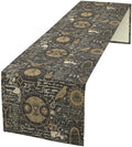 Gothic Table Runner,Black Gold Vintage Theme Print Table Runner for Home Kitchen Table Dining Garden Farmhouse Wedding Party Decor 13x90 Inch