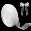 White Sheer Ribbon for Gift Wrapping, 4/5 Inch Organza Chiffon Ribbon for Flower Bouquet, 0.82 Inch Bows Crafts Gift Wrapping Wedding, Christmas, New Year Decoration (49 Yards)
