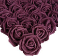 IPOPU Foam Roses Artificial Flowers,100Pcs Stemless Plum Foam Fake Roses Heads 3inch Faux Flower for DIY Crafts, Wall Decorations, Wedding Centerpieces Bouquets, Bridal Shower, Party Home Decor(Plum)