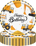 50PCS Construction Party Paper Plates 7 Inch, Disposable Cake Dessert Plates Construction Birthday Party Supplies for Kids Boys Birthday Decorations (Construction)