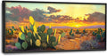 Western Cactus Large Wall Art Southwest Desert Sunset Pictures Wall Decor Arizona Landscape Canvas Painting Prints Framed Modern Artwork Home Decorations for Bedroom Living Room Office 60"x30"