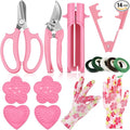 Lasnten 14 Pcs Rose Stripper Thorn Remover Tool Garden Pruning Shears Scissors Kit Leaf Stripping Tool Floral Gloves and Floral Tape Flower Stripper Kit Gift for Wedding Outdoor Gardening