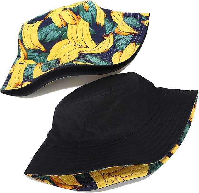 Mashiaoyi Unisex Print Double-Side-Wear Reversible Bucket Hat