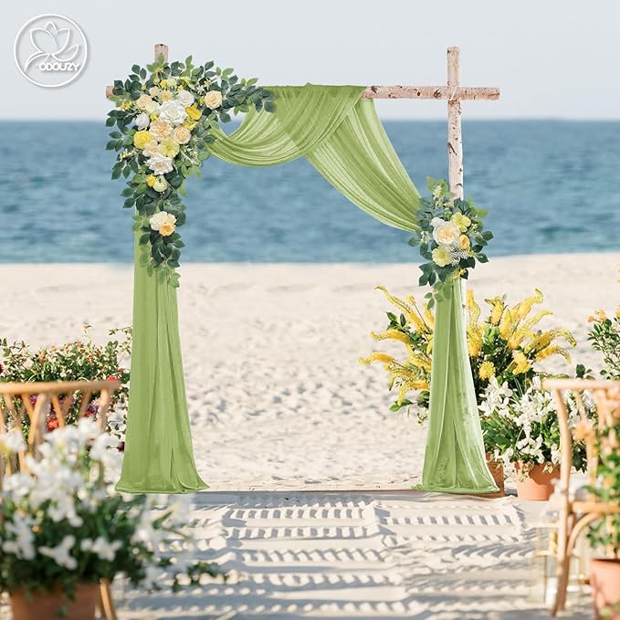 Wedding Arch Flowers Kit,Artificial Flower Arch Decor,2pcs Artificial Flower Arrangement for Wedding Decor Reception Backdrop Floral Decorations (Yellow)