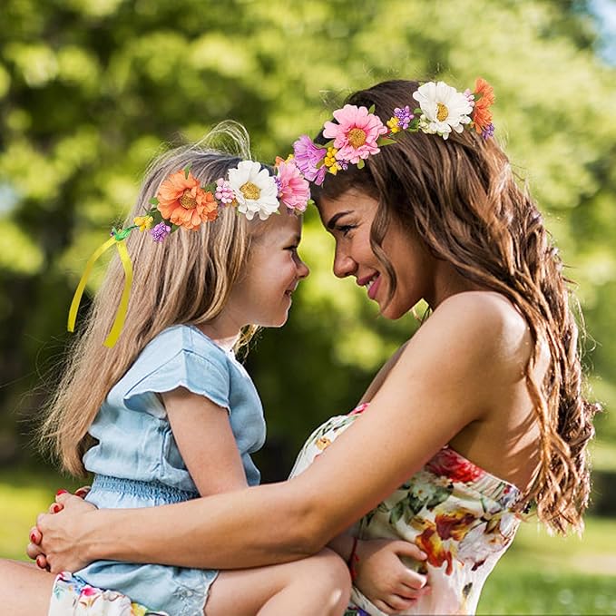 WUBOMJIO Make Your Own Flower Crown Crafting Kit(Daisy Theme)| 120+Piece Set for Endless Creativity | Craft for Creative Girls Age 6-10+