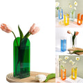 Acrylic Vase for Home Decor, Full-Transparent Pine Green Arch Centerpiece Vase, Modern Decorative Acrylic Flower Vase for Table Décor, Minimalist Wedding or Party Display (Green)