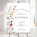 Editable Wildflower Baby Shower Welcome Sign, Personalized Boho Floral Baby Shower Sign, Spring Flowers Theme, Elegant Flower Decorations, Custom Name Signage for Boy or Girl #16