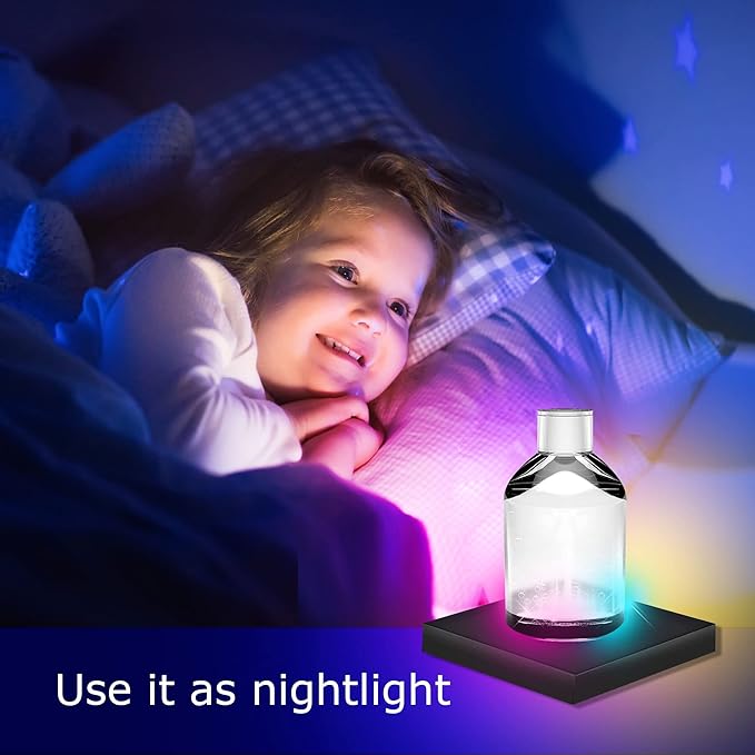 16 LED Multi-Color Light Stand Base- Lighted Acrylic Display, Crystal Display, Trophy & Art Hologram, 3D Pedestal Stand for Crafts, & Other Special Centerpieces, 4.5V AC/USB Adapter, Matte Black