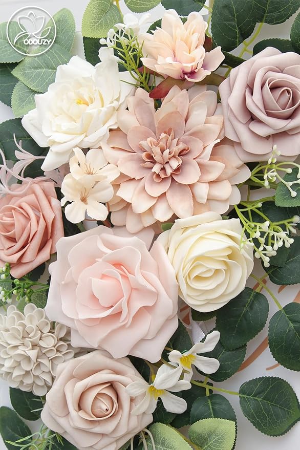 Pack of 2 Wedding Arch Decorations Artificial Hanging Flowers Floral Swag for Wedding Welcome Sign Backdrop Balloon Arch Home Party Bridal Ceremony Reusable (Pink)