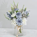LADADA Artificial Flowers in Glass Vases, Silk Dahlia in Vases, Offices, Farmhouses, Bathrooms, Dining Tables, Coffee Tables, Decorative Artificial Flowers