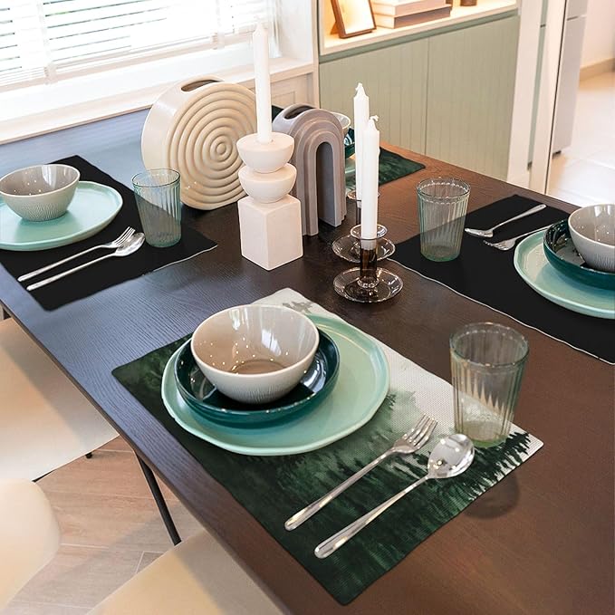 Watercolor Forest Placemats Set of 6,Spring and Summer Kitchen Living Room Table Decor Dinner Mat 12x18 Inch 6 PCS, Style-7