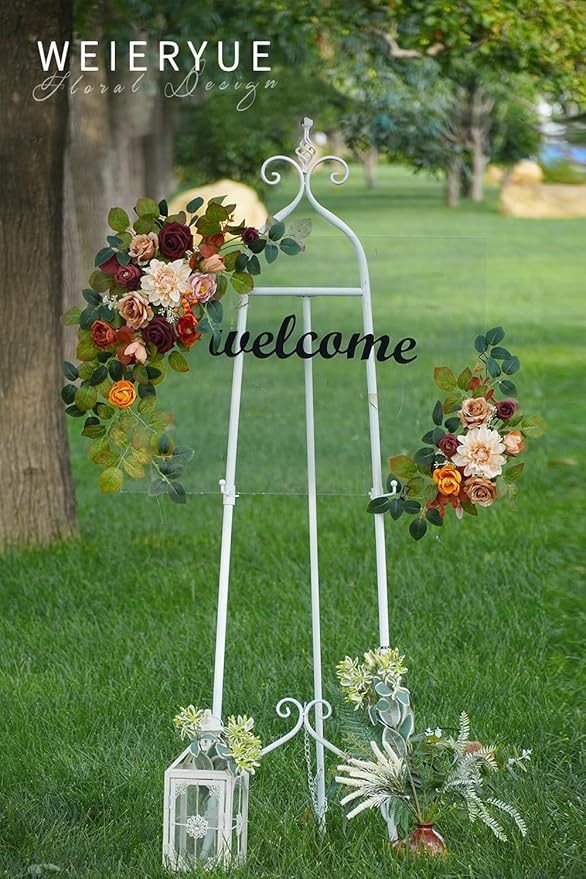 Fall Decor Artificial Flower Box Set Silk Fake Flowers for DIY Centerpieces Cake Decorations, Wedding Bouquets, Boutonnieres, Home Decorations(Sunset Orange)