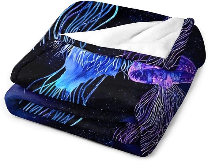 Jellyfish Gifts for Girls & Women - Soft, Warm & Cozy Fleece Throw Blanket for Kids & Adults - 50"x60"