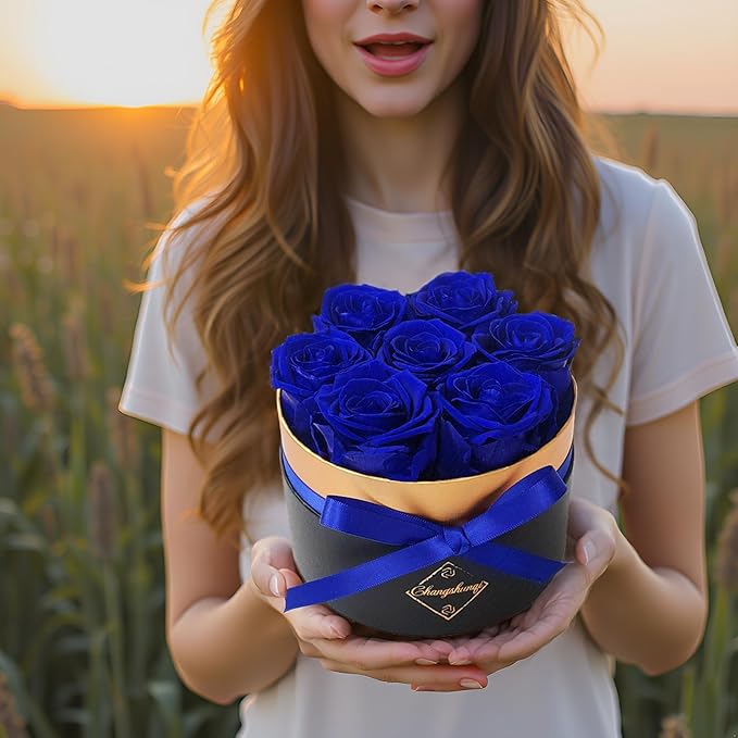 Preserved Flowers, Preserved Real Roses in Box Forever Flowers for Delivery, Eternal Rose Flower Last 2-3 Years, Anniversary Roses Forever Birthday Gifts for Women Mothers, Wife, Her, Mom