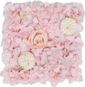 16Pcs Artificial Flower Wall Panel 3D Floral Backdrop Walls13.7 X 13.7" Light Pink Flower Wall Decor Panel Flower Backdrop for Party Home Background Decor
