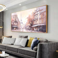 Wall Art Paris Paintings Modern Artwork for Couple Room - Landscape Canvas for Living Room, Bedroom, Office - Large Decor 24"x48" Framed