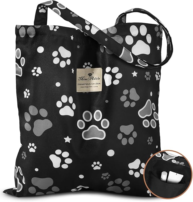 Aesthetic Cotton Tote Bag for Women - Reusable Shoulder Bag with Buckle Fabric Bag for Gym, Travel, Work